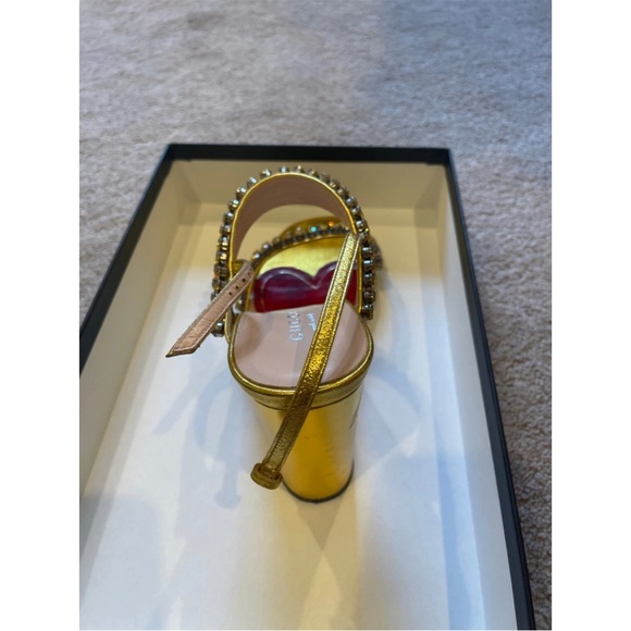 Gucci embellished gold heels - Picture 3 of 7